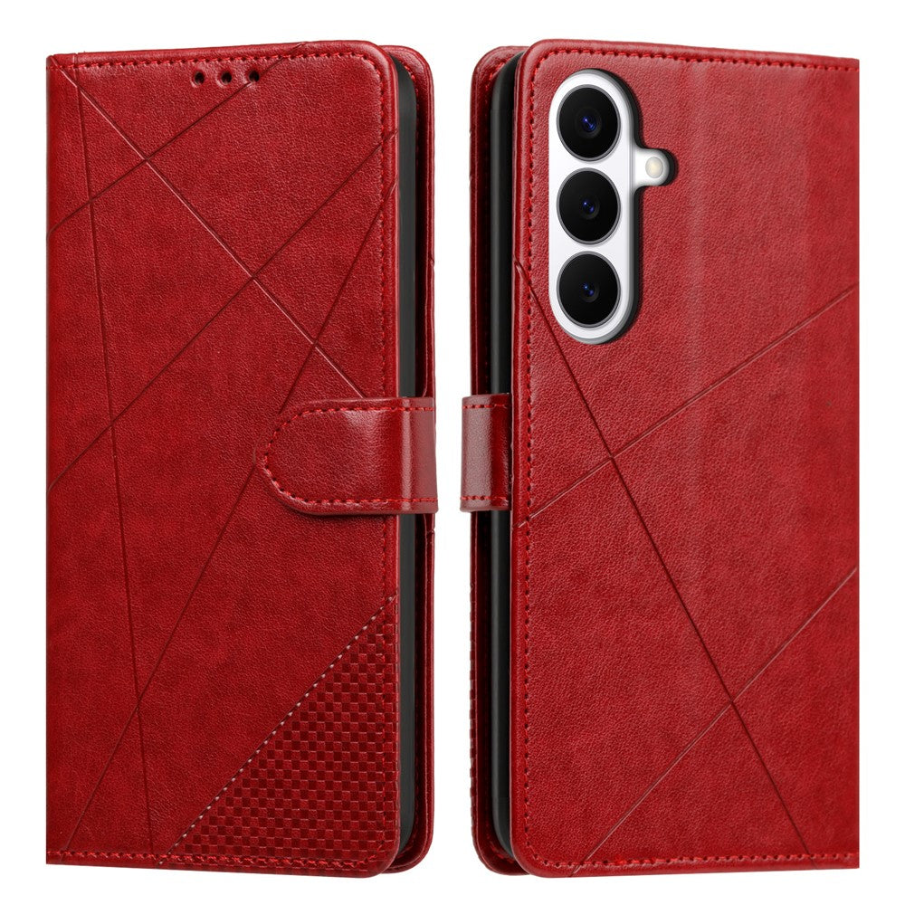 Samsung Galaxy S26+ Plånboksfodral Justerbart stativ Magnetiskt spänne Avtryck Fyrkantigt Läderflikfodral