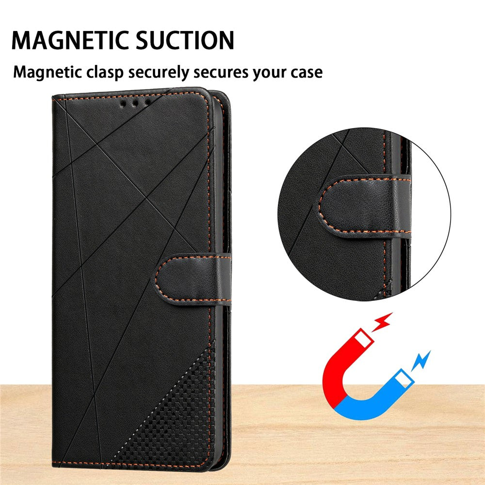 Samsung Galaxy S25 / S24 Plånboksfodral Justerbart stativ Magnetiskt spänne Avtryck Fyrkantigt Läderflikfodral