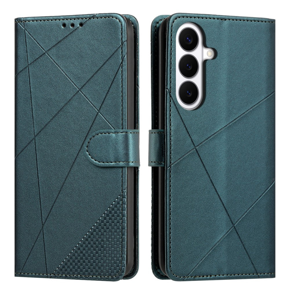 Samsung Galaxy S25 / S24 Plånboksfodral Justerbart stativ Magnetiskt spänne Avtryck Fyrkantigt Läderflikfodral