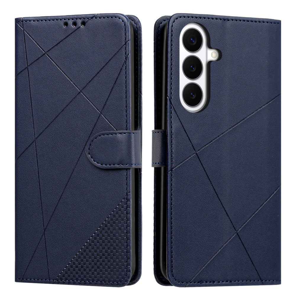 Samsung Galaxy S25+ / S24+ Plånboksfodral Justerbart stativ Magnetiskt spänne Avtryck Fyrkantigt Läderflikfodral