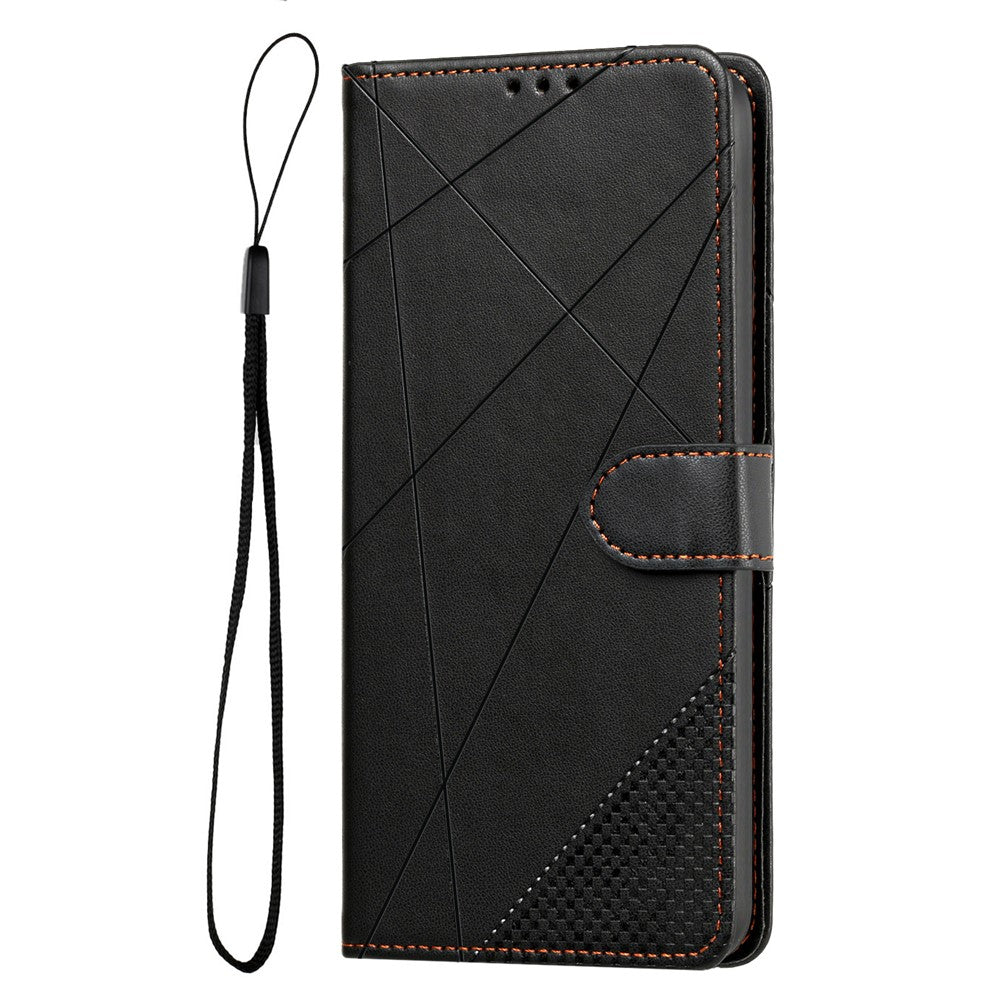 For Samsung Galaxy S24 Ultra Wallet Case Adjustable Stand Magnetic Clasp Imprint Square Leather Flip Phone Cover