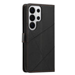 For Samsung Galaxy S24 Ultra Wallet Case Adjustable Stand Magnetic Clasp Imprint Square Leather Flip Phone Cover
