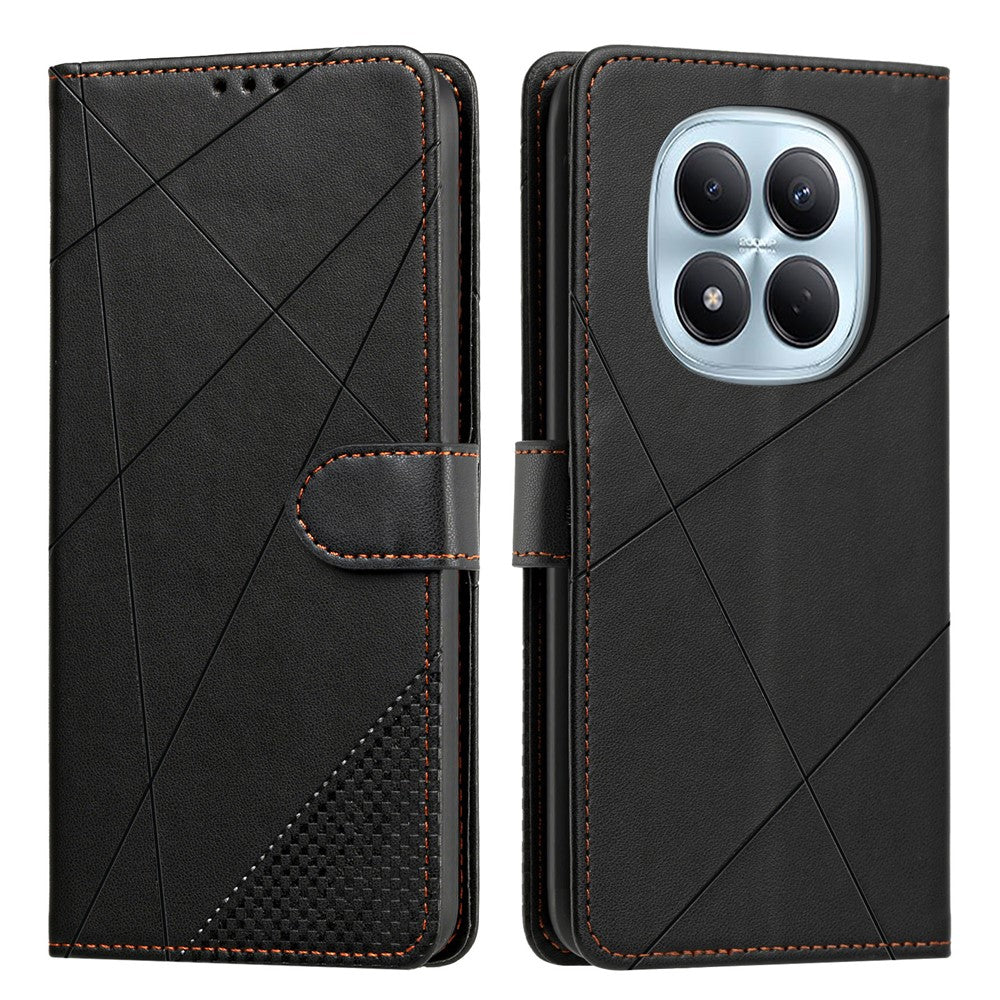For Xiaomi Redmi Note 15 Pro 4G (Global) Wallet Case Adjustable Stand Magnetic Clasp Imprint Square Leather Flip Phone Cover
