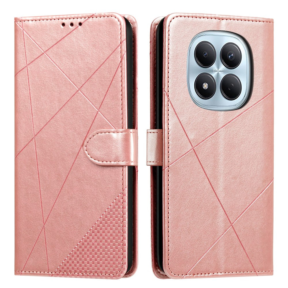 For Xiaomi Redmi Note 15 Pro 4G (Global) Wallet Case Adjustable Stand Magnetic Clasp Imprint Square Leather Flip Phone Cover