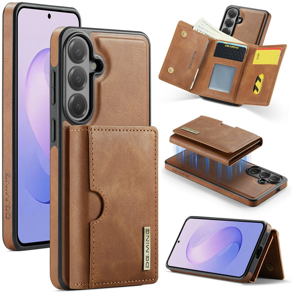 DG.MING M6-serien för Samsung Galaxy S26 FE-skal magnetiskt RFID-blockerande plånbok PU + PC + TPU-mobilskal