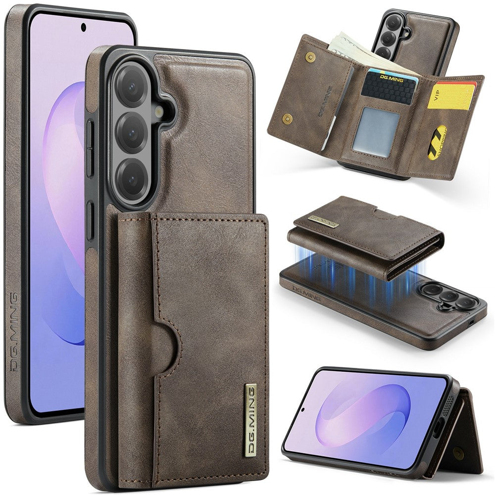 DG.MING M6-serien för Samsung Galaxy S26 FE-skal magnetiskt RFID-blockerande plånbok PU + PC + TPU-mobilskal