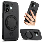 Mobilskal til Xiaomi Redmi Note 17 4G (Global) / Note 17 5G (Global) / Note 17 (Indien/Kina) 5G med roterbart stativ, denimstruktur, læder og stødsikker bagside