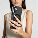 For Samsung Galaxy S25 Ultra Case Rotatable Kickstand Jeans Cloth Texture Leather Anti-Fall Phone Back Cover