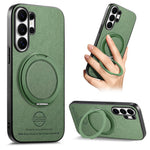 For Samsung Galaxy S25 Ultra Case Rotatable Kickstand Jeans Cloth Texture Leather Anti-Fall Phone Back Cover