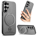 For Samsung Galaxy S25 Ultra Case Rotatable Kickstand Jeans Cloth Texture Leather Anti-Fall Phone Back Cover