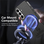 For Samsung Galaxy S25+ Case Rotatable Kickstand Jeans Cloth Texture Leather Anti-Fall Phone Back Cover