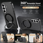 For Samsung Galaxy S24 FE Case Rotatable Kickstand Jeans Cloth Texture Leather Anti-Fall Phone Back Cover