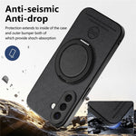Samsung Galaxy A57 5G Skal Roterbart Stativ Jeans Tygstruktur Läder Anti-Fall mobil Baksida