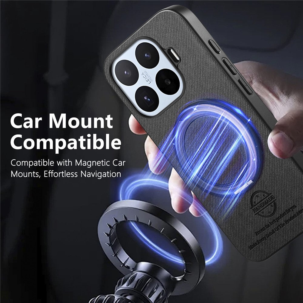 For Xiaomi 17T Case Rotatable Kickstand Jeans Cloth Texture Leather Anti-Fall Phone Back Cover
