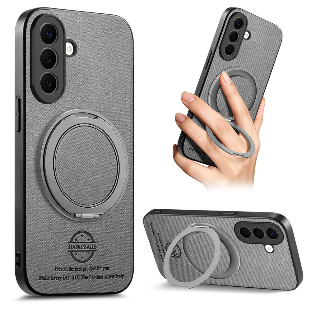 Mobilcover til Samsung Galaxy A18 4G / A18 5G / A17 4G / A17 5G, roterbart stativ, denimtekstur, læder, stødsikkert bagcover