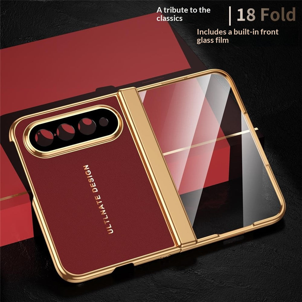 For Xiaomi 18 Fold Case with Screen Protector PC + PU Electroplated Full Protection Phone Cover