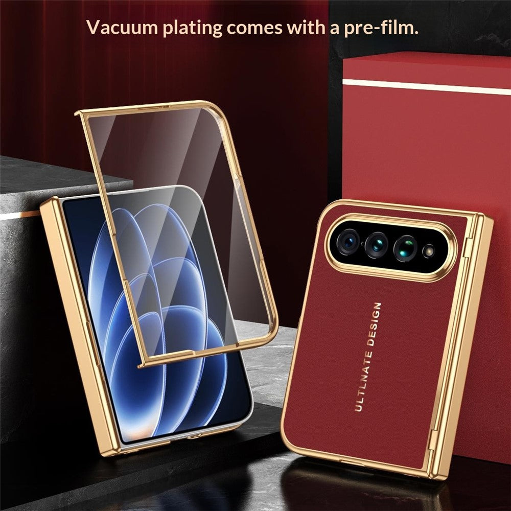 For Xiaomi 18 Fold Case with Screen Protector PC + PU Electroplated Full Protection Phone Cover