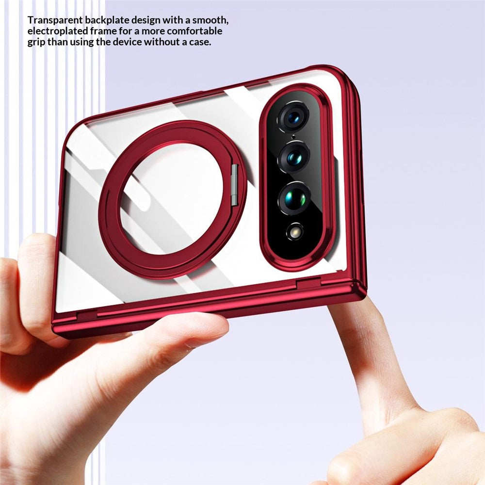 For Xiaomi 18 Fold Case Rotatable Ring Kickstand Phone Cover with Tempered Glass Screen Protector