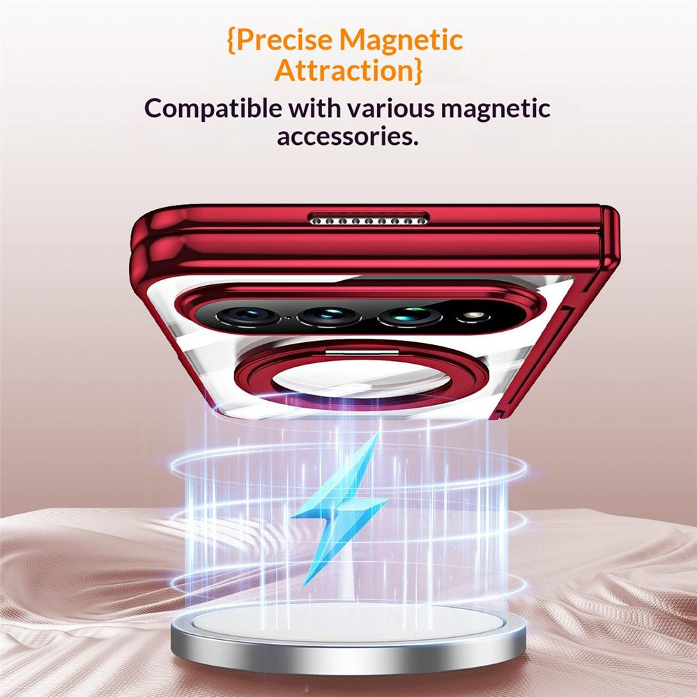 For Xiaomi 18 Fold Case Rotatable Ring Kickstand Phone Cover with Tempered Glass Screen Protector