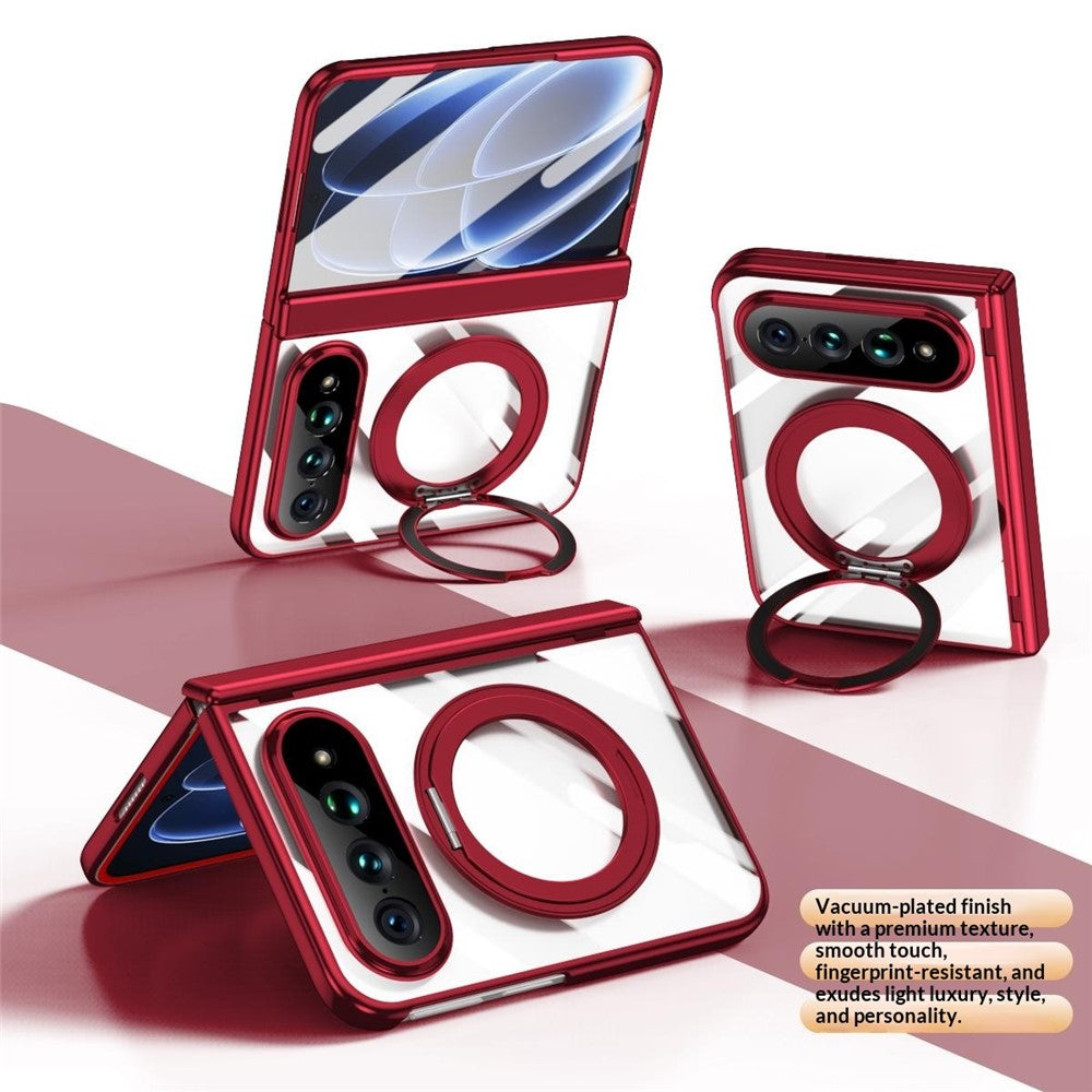 For Xiaomi 18 Fold Case Rotatable Ring Kickstand Phone Cover with Tempered Glass Screen Protector