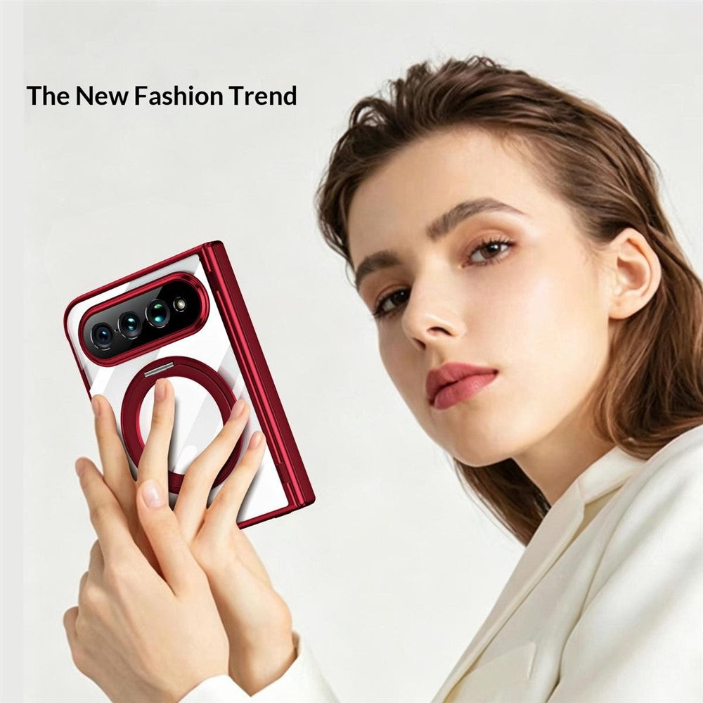 For Xiaomi 18 Fold Case Rotatable Ring Kickstand Phone Cover with Tempered Glass Screen Protector