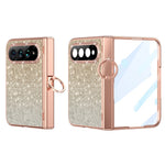 Xiaomi 18 Fold Fodral Ringhållare Stöd Glitter Design Hårt PC Fallskyddande mobilskal med Skärmskydd