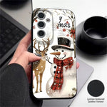 Samsung Galaxy S26-skal med julmönster och precisionsutskärning i läder + TPU-mobilskal