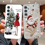 Samsung Galaxy S26-skal med julmönster och precisionsutskärning i läder + TPU-mobilskal