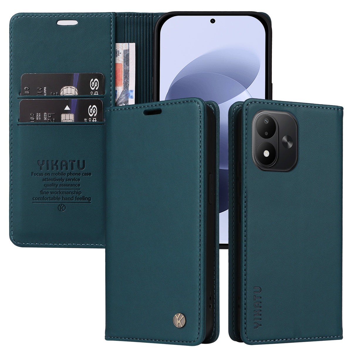 YIKATU för Xiaomi Redmi Note 17 4G (Global) / Xiaomi Redmi Note 17 (Indien/Kina) 5G / Xiaomi Redmi Note 17 5G (Global) YK-001 mobilskal Magnetisk stängning PU-läder Mobilskal