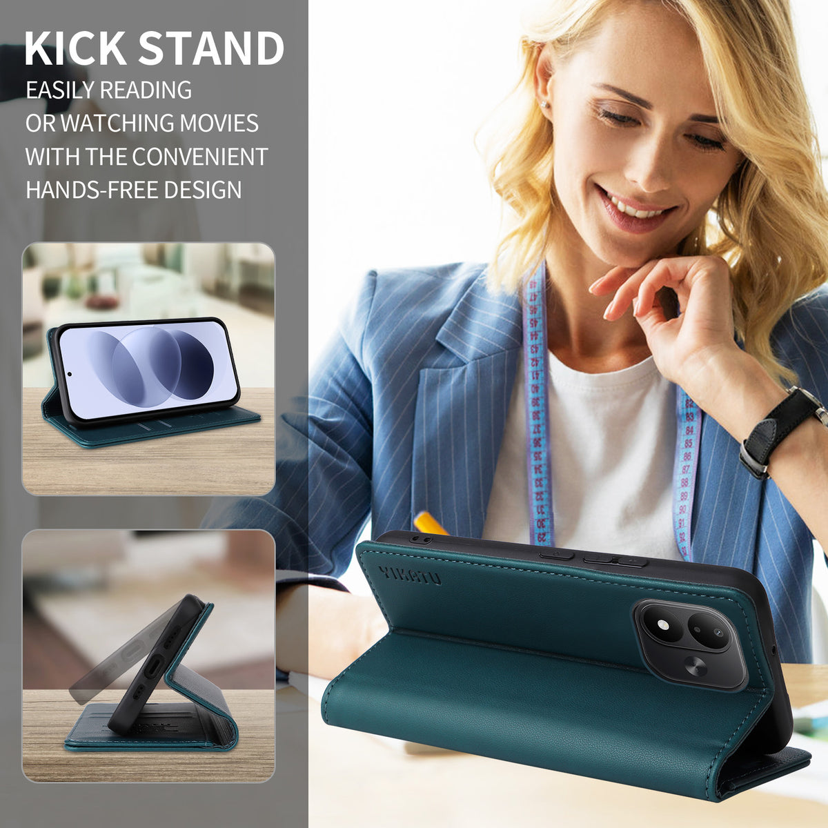 YIKATU för Xiaomi Redmi Note 17 4G (Global) / Xiaomi Redmi Note 17 (Indien/Kina) 5G / Xiaomi Redmi Note 17 5G (Global) YK-001 mobilskal Magnetisk stängning PU-läder Mobilskal