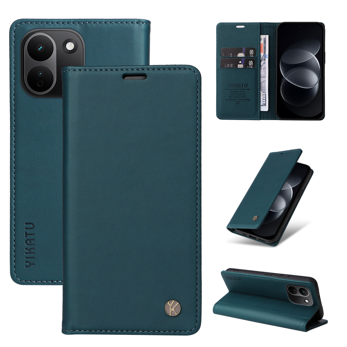 YIKATU för Xiaomi Redmi Note 17 Pro+ 5G / Xiaomi Redmi Note 17 Pro Max 5G YK-001 mobilskal Magnetisk Stängning PU-läder Mobilskal