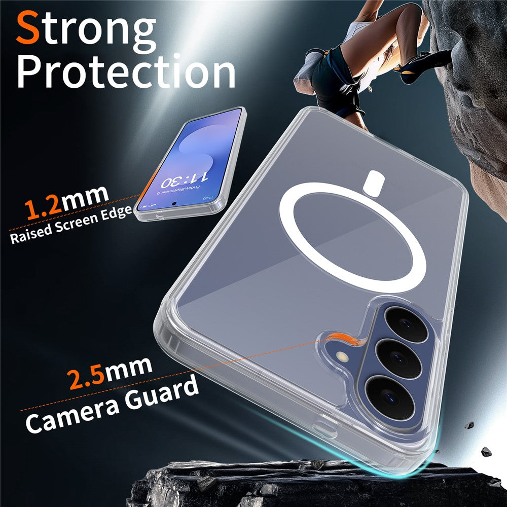 For Samsung Galaxy S26 FE  /  S25 FE Magnetic Case 2.0mm Scratch Resistant TPU + PC Phone Cover