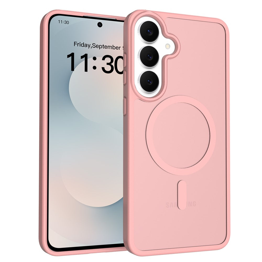 Magnetisk etui til Samsung Galaxy S26 FE / S25 FE med TPU-ramme, akrylbagside og berøringsskærm