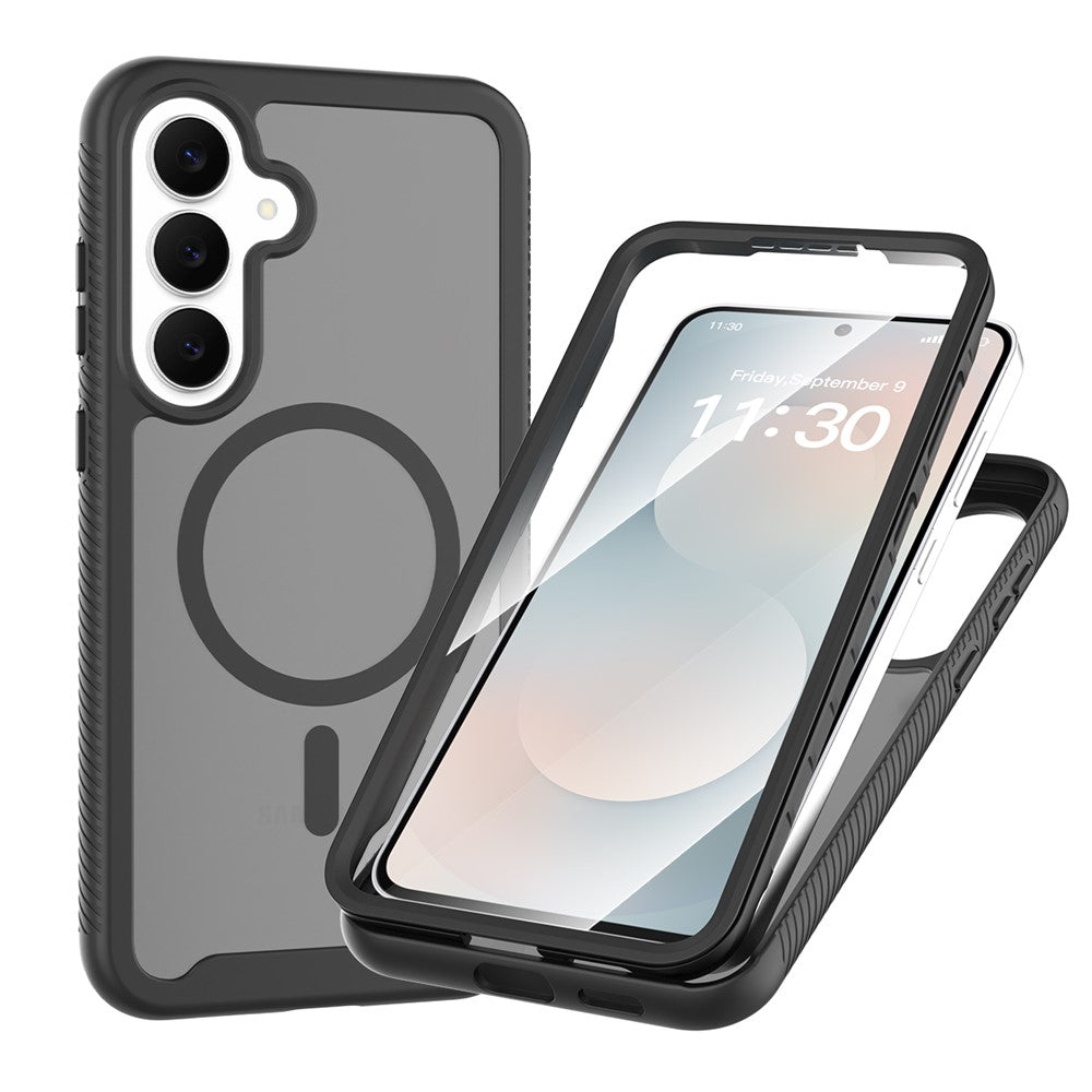 For Samsung Galaxy S26 FE / S25 FE Magnetic Phone Case 3 in 1 Translucent Skin Touch PC TPU Back Cover with PET Screen Film