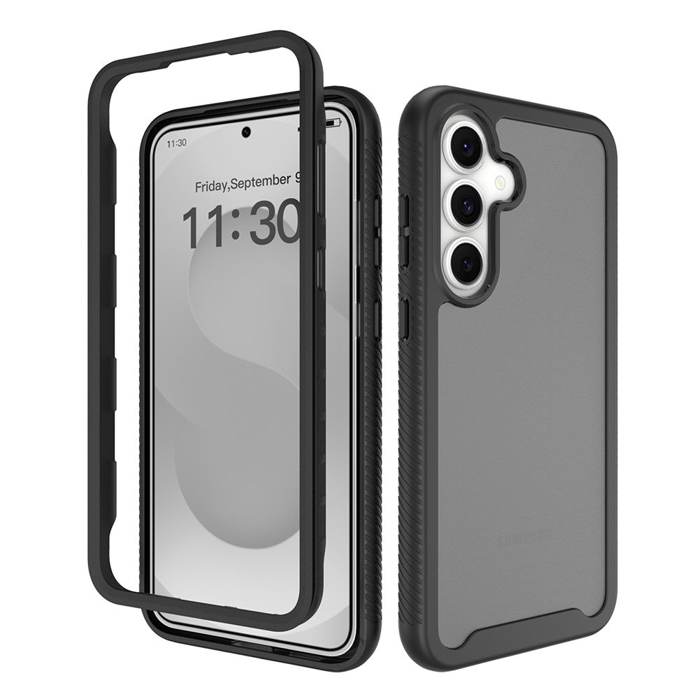 Samsung Galaxy S26 FE / S25 FE-skal, genomskinligt matt, anti-fingeravtrycksskyddande PC + TPU 2-i-1-mobilskyddsskal