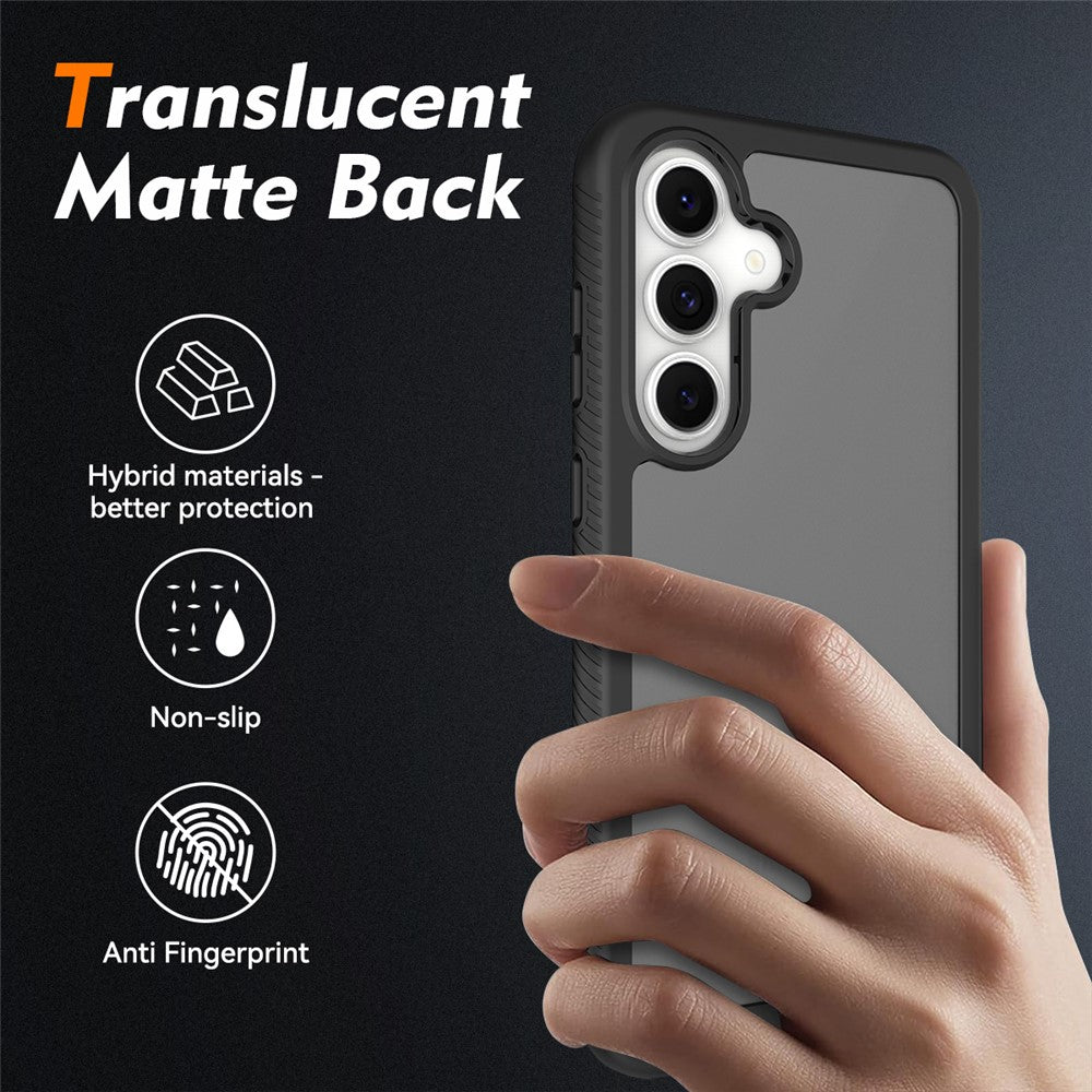 Samsung Galaxy S26 FE / S25 FE-skal, genomskinligt matt, anti-fingeravtrycksskyddande PC + TPU 2-i-1-mobilskyddsskal