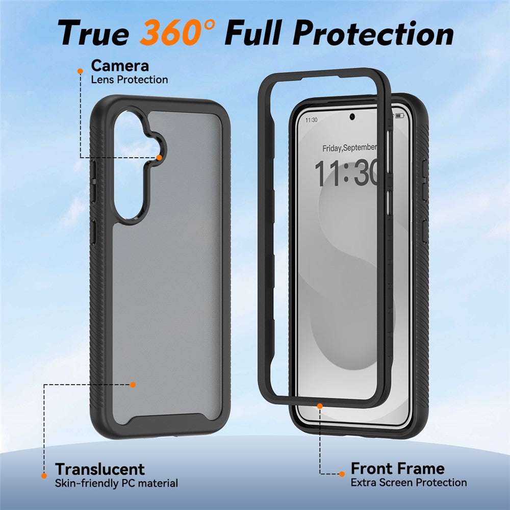 Samsung Galaxy S26 FE / S25 FE-skal, genomskinligt matt, anti-fingeravtrycksskyddande PC + TPU 2-i-1-mobilskyddsskal