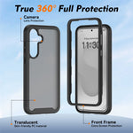 Samsung Galaxy S26 FE / S25 FE-skal, genomskinligt matt, anti-fingeravtrycksskyddande PC + TPU 2-i-1-mobilskyddsskal