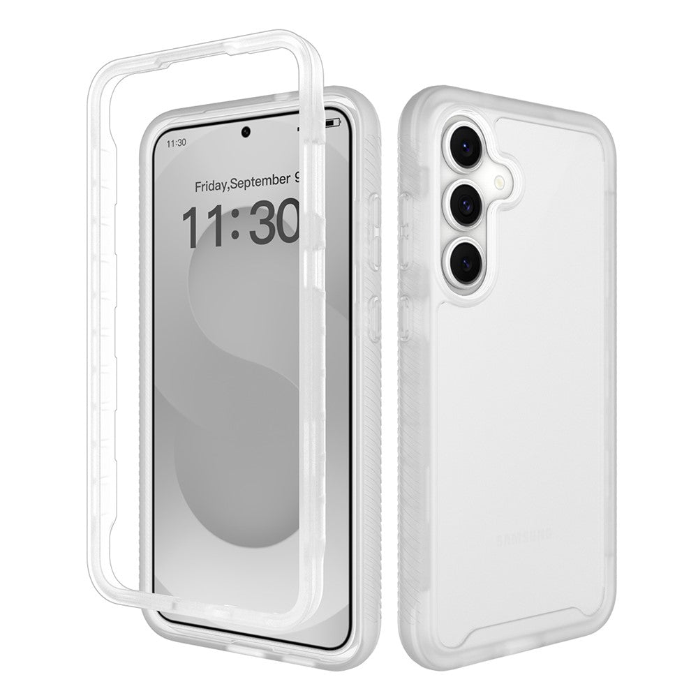Samsung Galaxy S26 FE / S25 FE-skal, genomskinligt matt, anti-fingeravtrycksskyddande PC + TPU 2-i-1-mobilskyddsskal