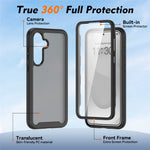 Samsung Galaxy S26 FE / S25 FE-skal Genomskinligt matt PC + TPU-mobilskal med PET-skärmfilm