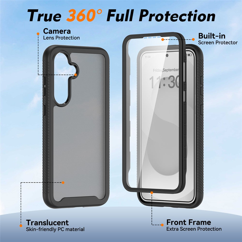 Samsung Galaxy S26 FE / S25 FE-skal Genomskinligt matt PC + TPU-mobilskal med PET-skärmfilm