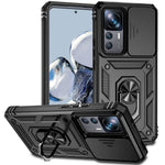 Mobilcover med skydbeskyttelse til kameraet til Xiaomi 12T 5G / 12T Pro 5G / Redmi K50 Ultra 5G, metalring, stander, ridsefast PC + TPU-beskyttelsescover