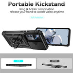 Mobilcover med skydbeskyttelse til kameraet til Xiaomi 12T 5G / 12T Pro 5G / Redmi K50 Ultra 5G, metalring, stander, ridsefast PC + TPU-beskyttelsescover