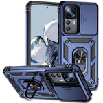 Mobilcover med skydbeskyttelse til kameraet til Xiaomi 12T 5G / 12T Pro 5G / Redmi K50 Ultra 5G, metalring, stander, ridsefast PC + TPU-beskyttelsescover