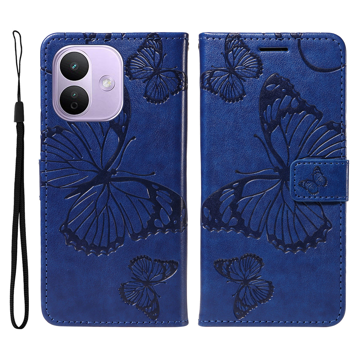 Xiaomi Redmi Note 17 Pro 5G Plånboksfodral Läderfodral med Blommigt Fjärilstryck, Stativ