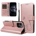 For Xiaomi Redmi Note 17 Pro Max 5G Case Cat Pattern Imprint Leather Phone Cover with Wrist Strap