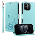 For Xiaomi Redmi Note 17 Pro Max 5G Case Cat Pattern Imprint Leather Phone Cover with Wrist Strap
