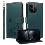 For Xiaomi Redmi Note 17 Pro Max 5G Case Cat Pattern Imprint Leather Phone Cover with Wrist Strap