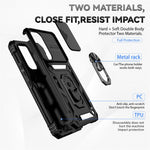 Til Samsung Galaxy A54 5G ridsefast telefoncover med ringholder i metal, PC + TPU-telefoncover med skydende kamera beskytter