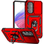 Til Samsung Galaxy A54 5G ridsefast telefoncover med ringholder i metal, PC + TPU-telefoncover med skydende kamera beskytter